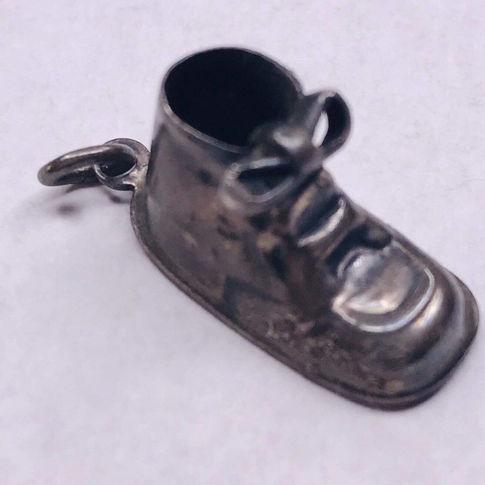 Vintage Sterling silver Baby Shoe Charm Engraved Kevin‎ 4-19-58